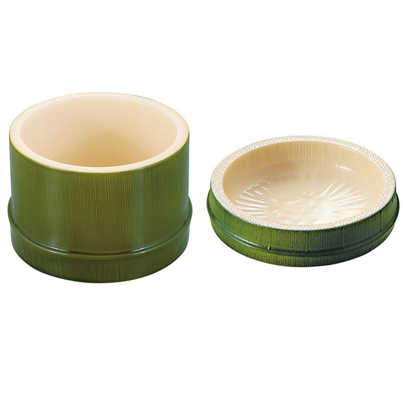 630-840-27 / 대나무 초록 원형 그릇 (54300180) / 칠기몰